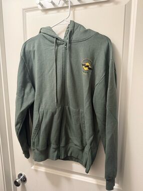 Billabong Olive Green Full-Zip Hoodie with Chest Logo